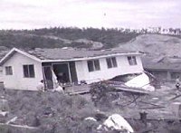 Damaged caused by a Tornado in western Brisbane on November 4, 1973